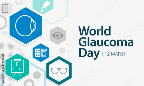 World Glaucoma day is observed every year on March 12, it is a group of eye conditions that damage the optic nerve, the health of which is vital for good vision. Vector illustration