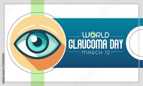 World Glaucoma day is observed every year on March 12, it is a group of eye conditions that damage the optic nerve, the health of which is vital for good vision. Vector illustration
