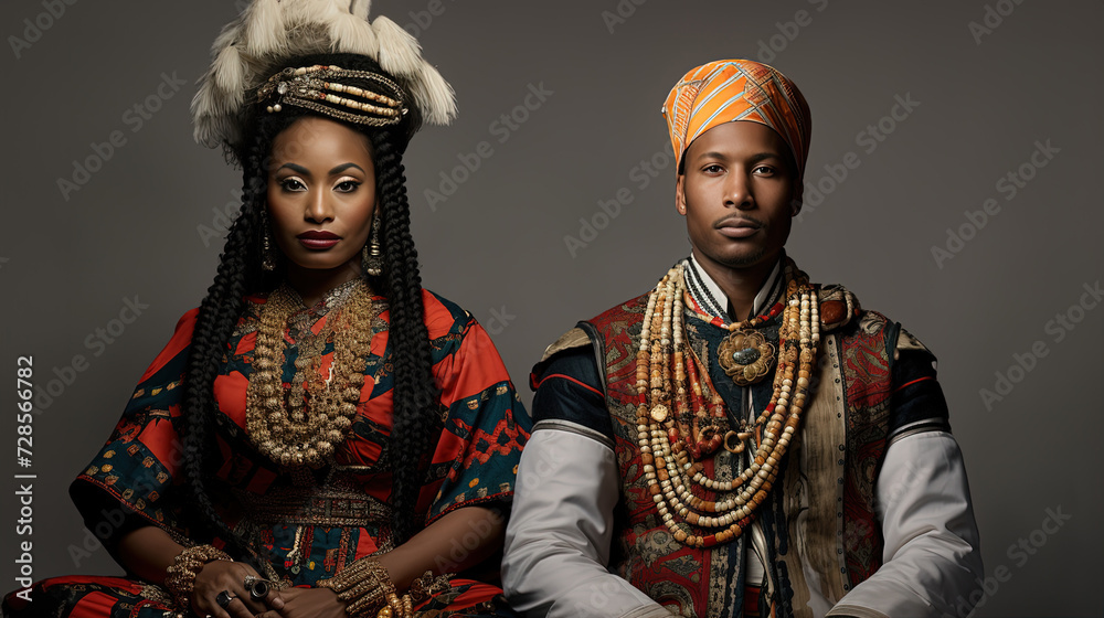Traditional Clothing Across Generations of Men and Women in The World - obrazy, fototapety, plakaty 