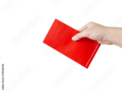 Schilderij op canvas Woman's hand giving red packet