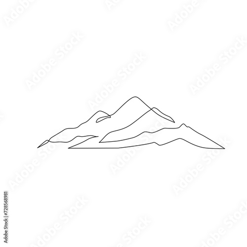 Abstract mountain range landscape, flat scenery background