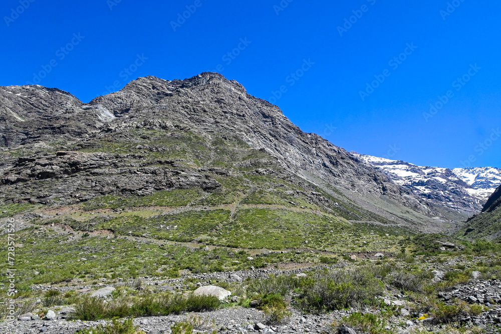 Andes mountain in summer with little snow Andes mountain in summer with little snow