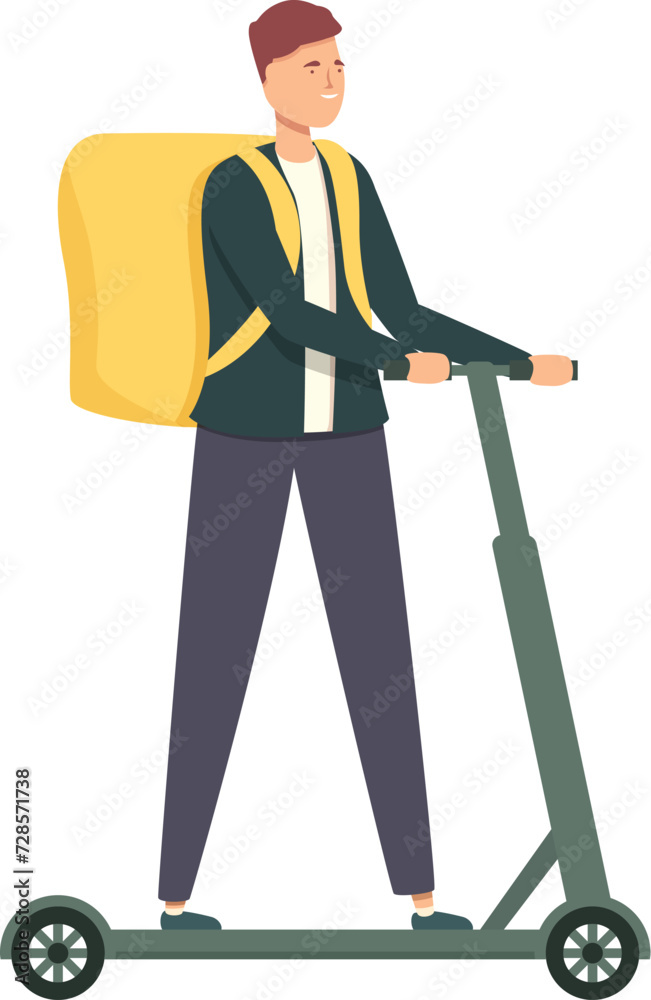 Modern scooter courier icon cartoon vector. Food bike. Logistic shipment