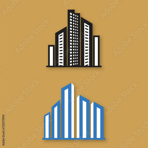 capital city real estate flat logo collection