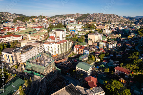 Baguio City, Philippines - Aerial of the Baguio skyline during the morning.
