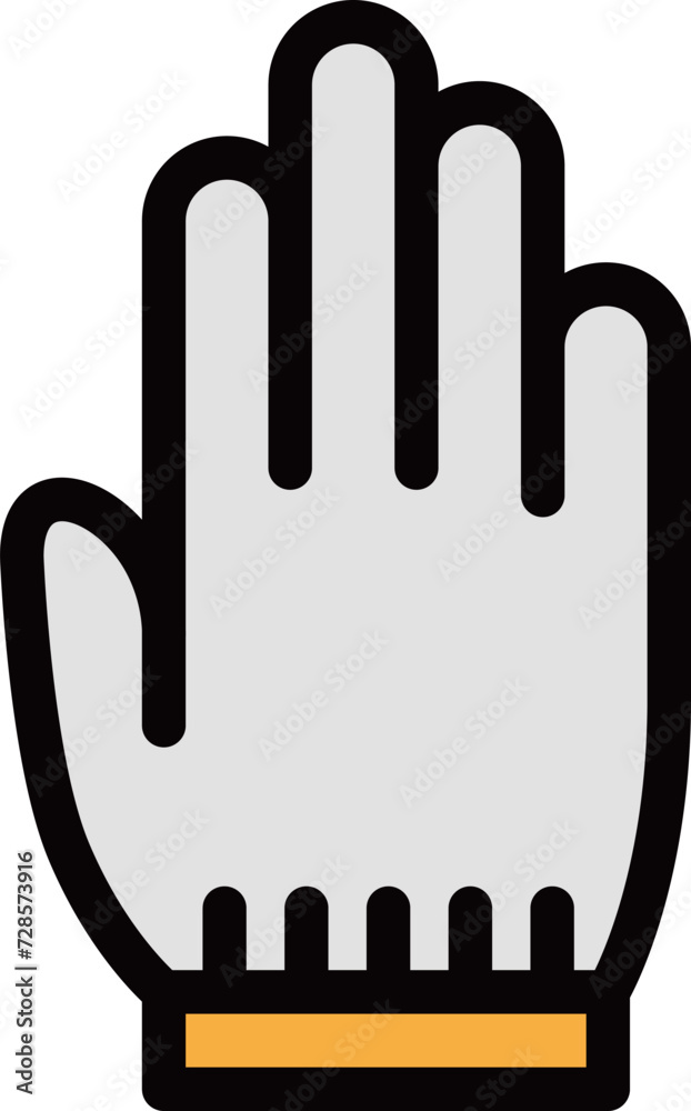 Obraz premium 防災に必要な持ち物のカラー単品アイコン 軍手