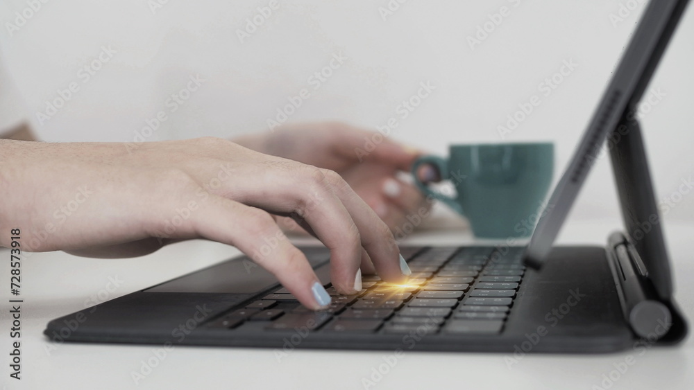 Businessman checking e-mail and sending on computer. Businessman checking e-mail and sending on computer.
