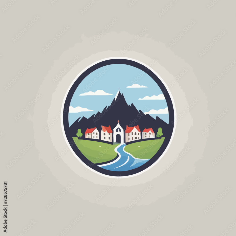 Town Logo Design EPS Format Very Cool