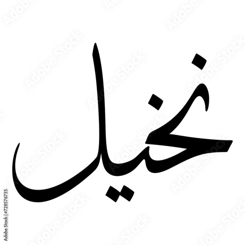 Nakheel Muslim Girls Name Sulus Font Arabic Calligraphy  photo