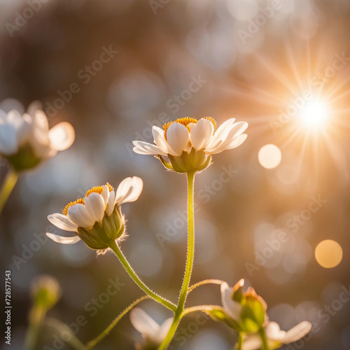 Sch  ne Blume mit Sonneneinstrahlung