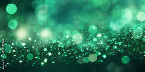 Abstract Bokeh Green Glitter Background,Sparkling Green Glitter Festive Bokeh Abstract,Abstract Green Glittering Lights Blur Background