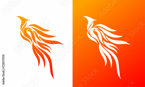 vector graphic illustration of template logo symbol phoenix fire