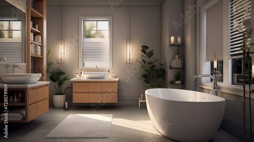  luxury bathroom interior with shower AI generated 