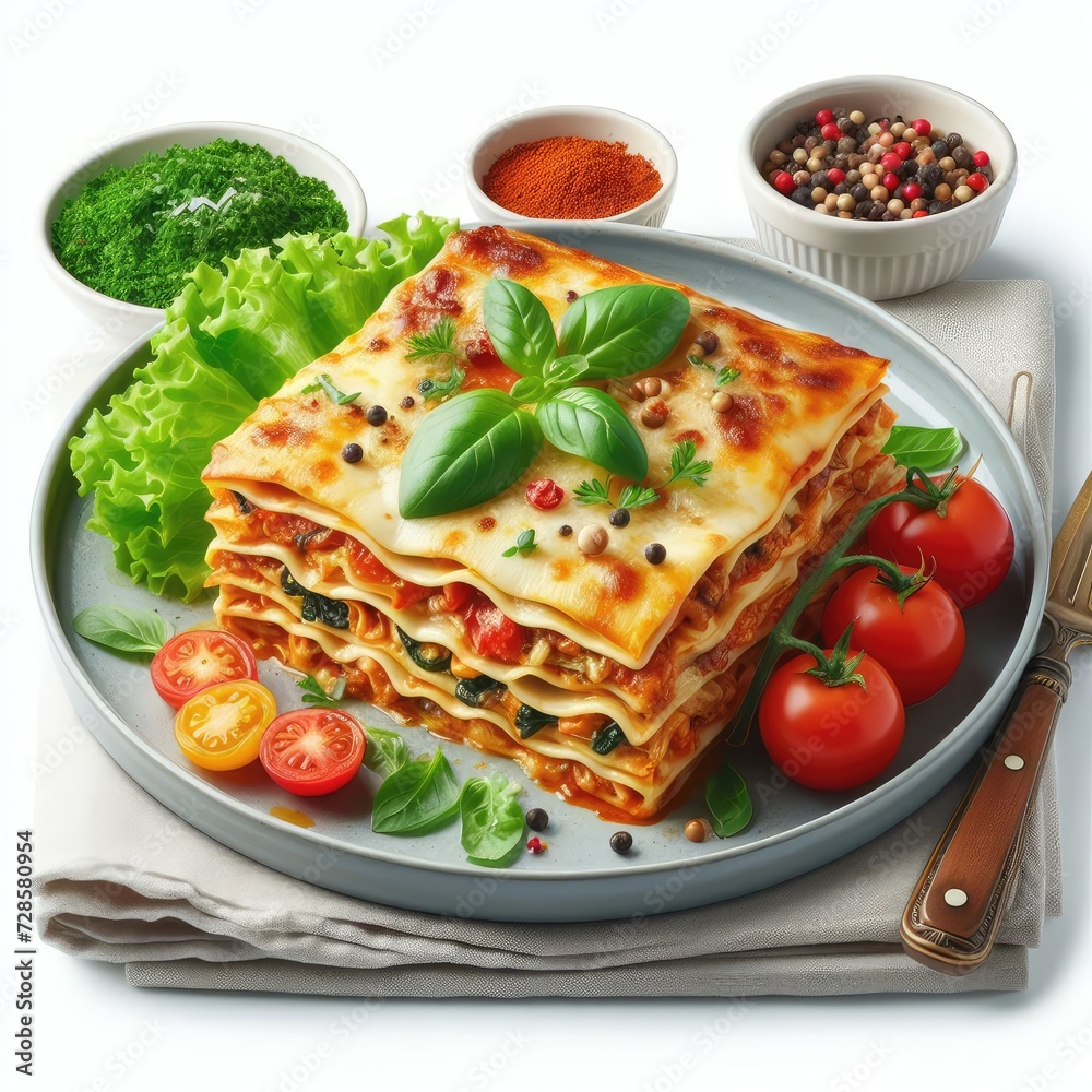 lasagna isolated on white background lasagna isolated on white background