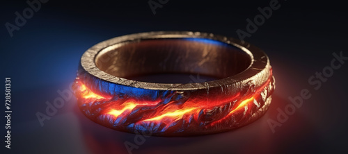 fire texture metal circle ring, flame 38