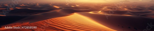 Sunset Over Vast Desert Dunes Landscape banner background