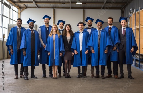 Group of People in Graduation Gowns Posing for a Picture