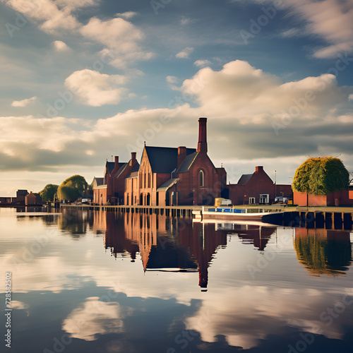 houses on the river Generative AI