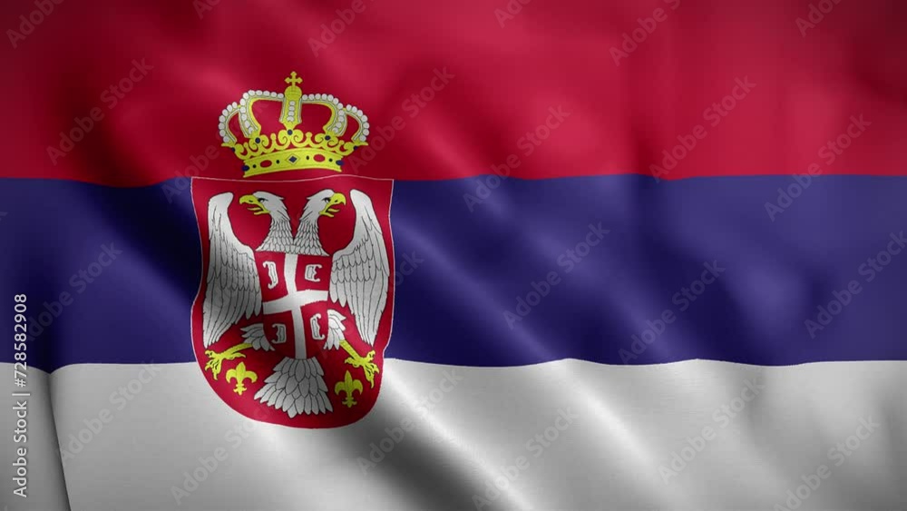 Serbia waving flag, Flag of Serbia Animation, Serbian Flag Closeup, 4k Serbian Flag Waving Animation