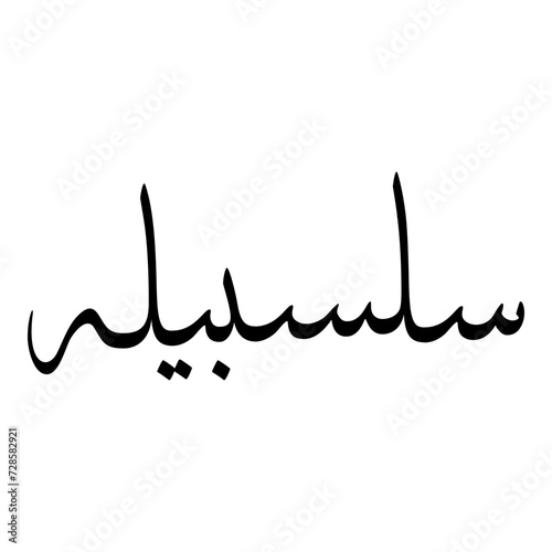 Salsabilah Muslim Girls Name Sulus Font Arabic Calligraphy 