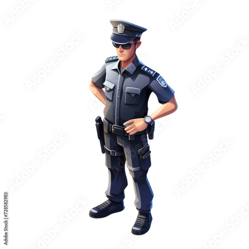 Police Officer Isolated  Digital Police Man Illustration  3D Rendered Police Character © TazWeed