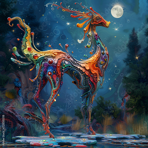 Colorful fantasy animals 