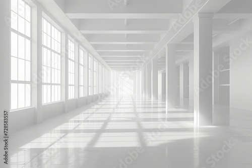 A Long Hallway With Abundant Windows and White Walls