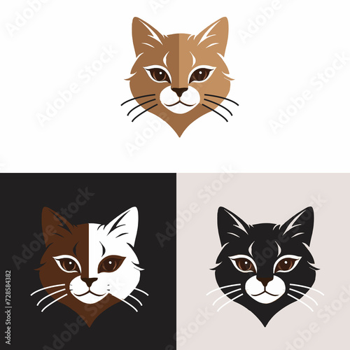 cat logo collection background design