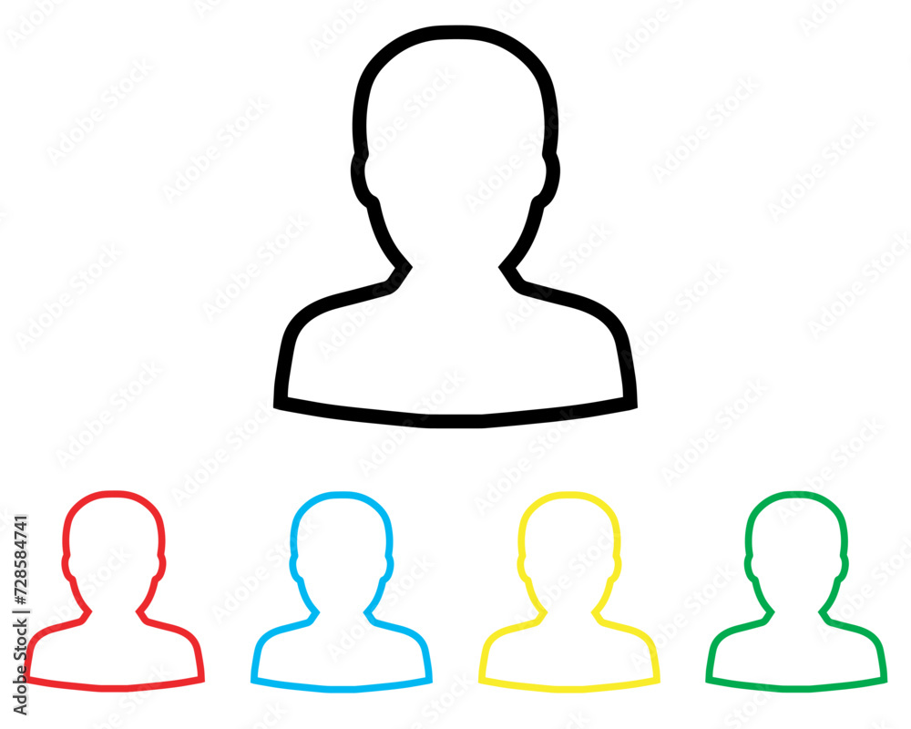 User icon vector. Profile icon sign symbol in trendy flat style. Set elements in colored icons. Profile vector icon illustration isolated on white background User icon vector. Profile icon sign symbol in trendy flat style. Set elements in colored icons. Profile vector icon illustration isolated on white background