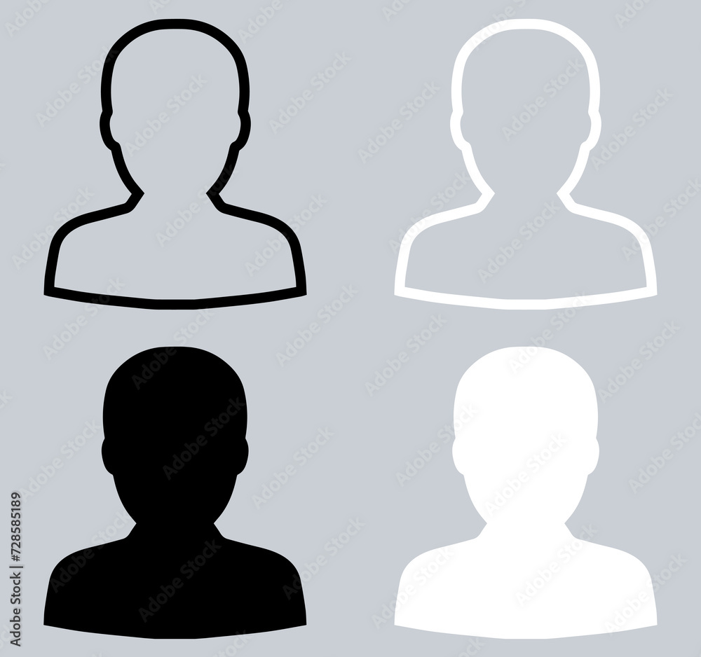 Set of User icon. Profile icon sign symbol in trendy flat style. Profile vector icon illustration isolated on gray background Set of User icon. Profile icon sign symbol in trendy flat style. Profile vector icon illustration isolated on gray background