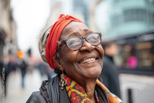 Woman With Red Turban Smiles at the Camera