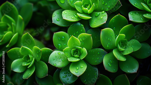 Close-up of succulent plants. Botanical background photo