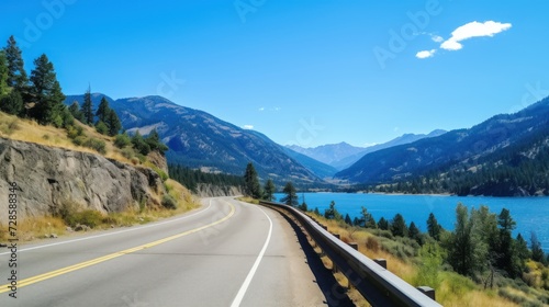 Mountains lake highway with beautiful views © Damian Sobczyk