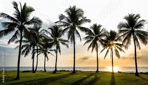 silhoutte coconut trees isolated on white background © Patti