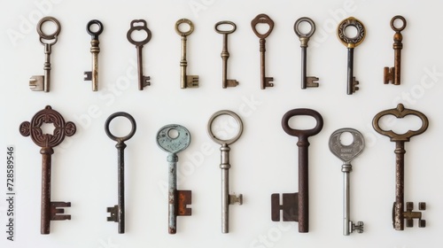 Assorted Vintage Keys Hanging on a Wall © Yana
