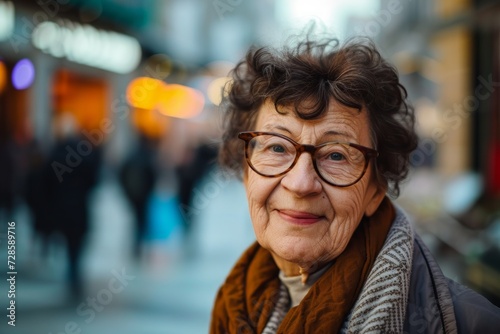 Older Woman Wearing Glasses and Scarf