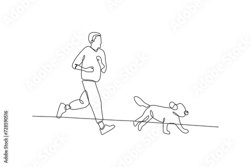 Continuous one line drawing Urban Pet concept. Doodle vector illustration.