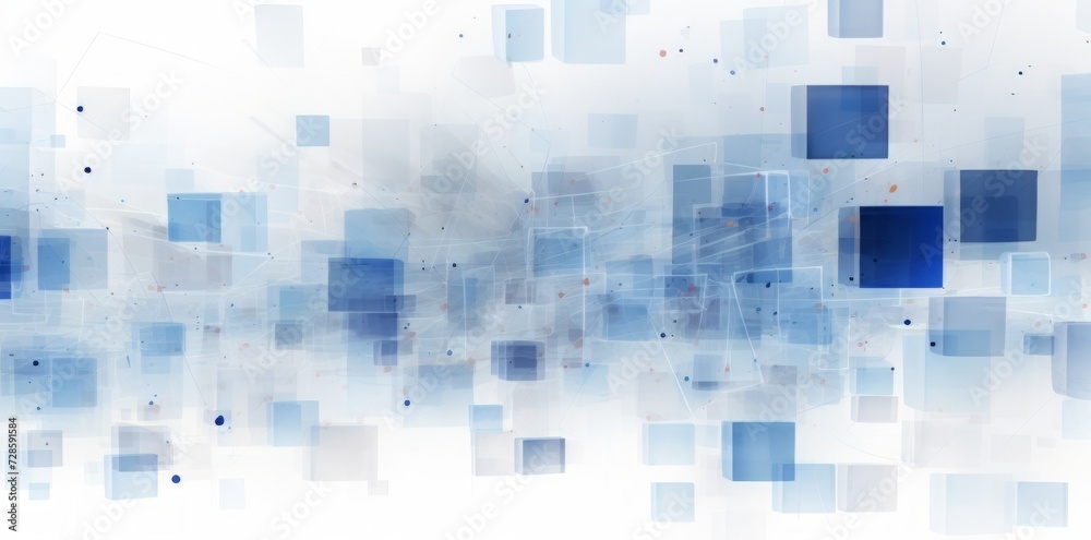 Abstract Blue and White Background With Squares