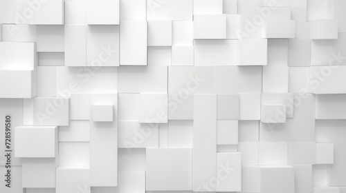 Abstract White Background With Squares and Rectangles © Yana