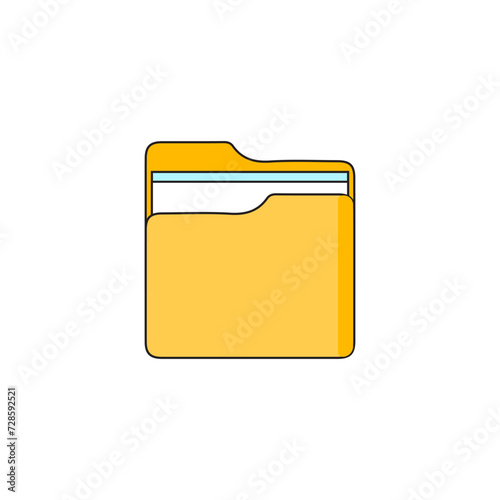 Folders with documents. Folders icons. Vector illustration. Microsoft Word .doc Microsoft Excel .xls Microsoft PowerPoint .ppt .pdf Adobe Acrobat, Nitro Reader, Foxit Reader.