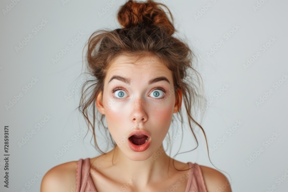 Woman Making Surprised Face With Tongue Out
