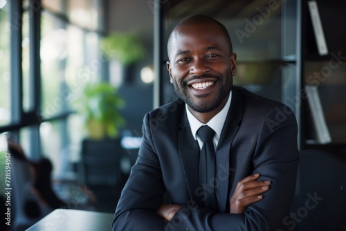 Smiling Man in Suit and Tie