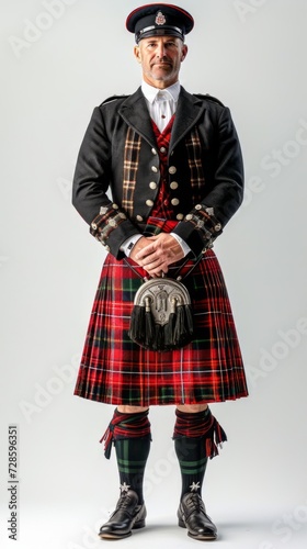 A Man in a Kilt Poses for a Picture