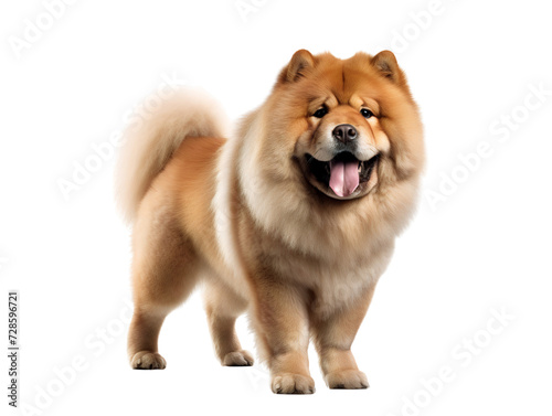 A Fluffy Chow Chow, isolated on a transparent or white background © Aleksandr