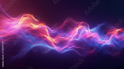 Vibrant Wave of Light on a Black Background