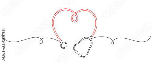 stethoscope line art style. World Health Day element vector