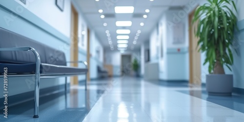 abstract blurred clinic hall interior background 