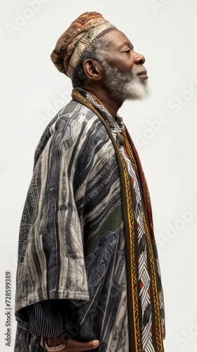 Colorfully Attired Man With White Beard