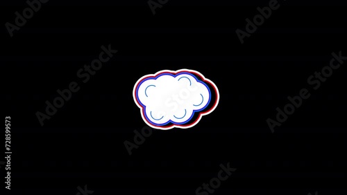 Animated Cartoon Element Cloud with Alpha Channel 