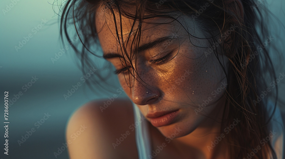 bitter unhappy young adult woman, caucasian, sad facial expressi bitter unhappy young adult woman, caucasian, sad facial expressi